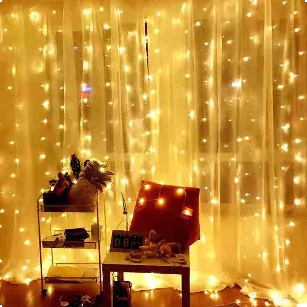 Christmas Lights Curtain Garland - Festive Home Decor &amp; Gifts for Navidad 2024 and New Year