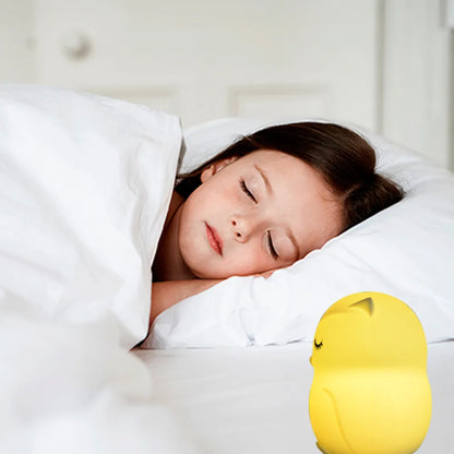 "Charming Owl LED Night Light: Touch Sensor, Remote Control, 9 Colors & Dimmable – Perfect Rechargeable Gift for Kids!"