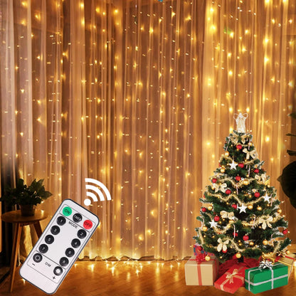 Christmas Lights Curtain Garland - Festive Home Decor &amp; Gifts for Navidad 2024 and New Year