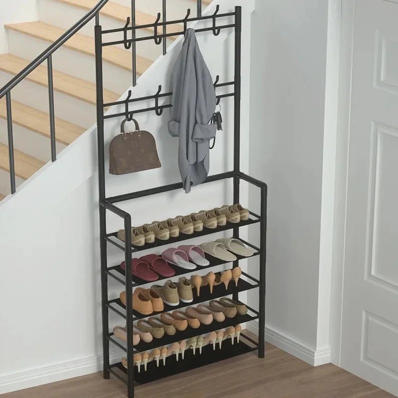 Luxury Multilayer Shoe Rack: Metal Cabinet & Organizer