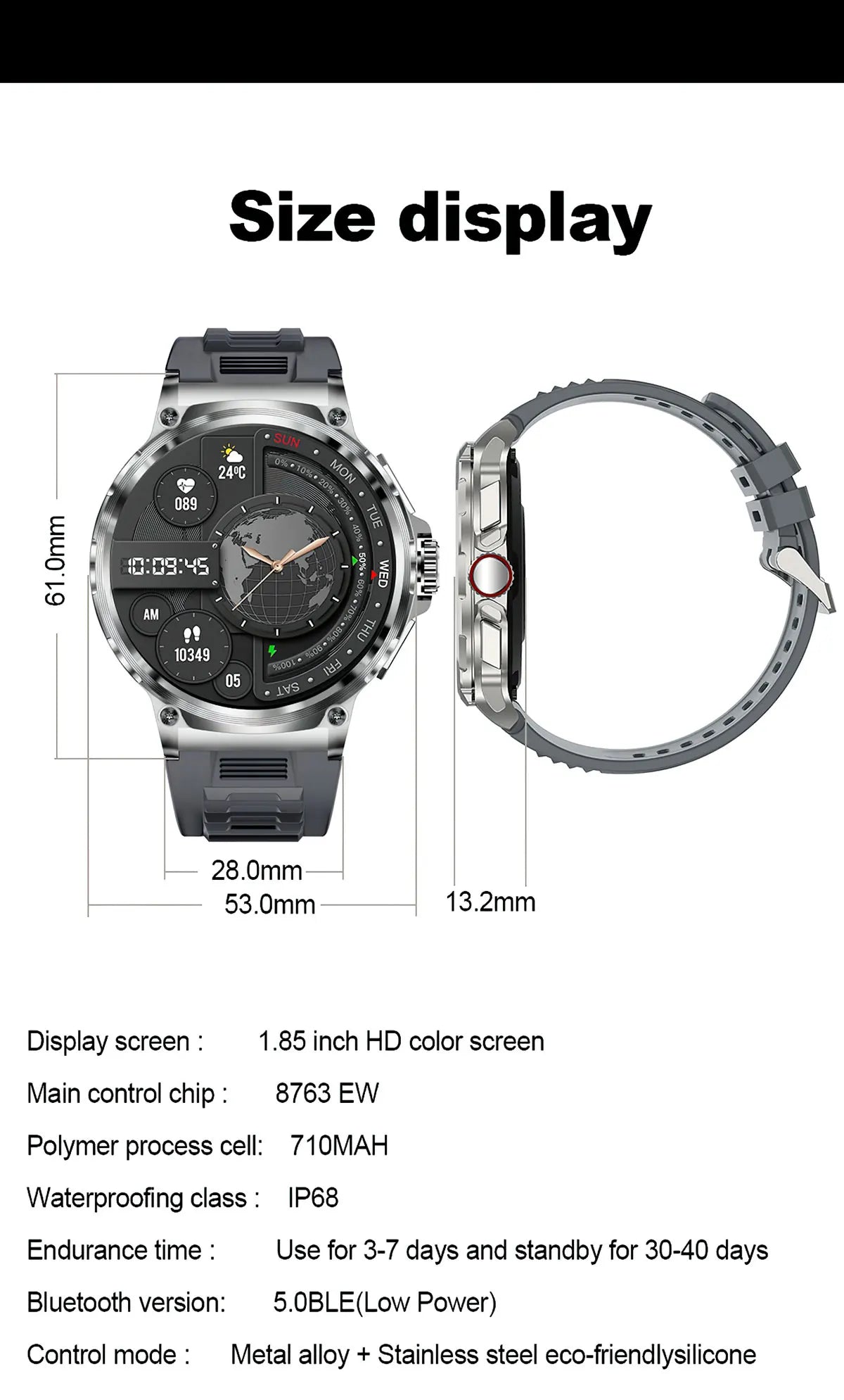 "Stay Connected: 1.85-Inch Ultra HD Smart Watch with GPS, Bluetooth Calling, and Long-Lasting 710mAh Battery for Active Lifestyles!"