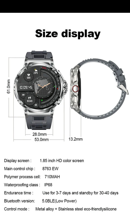 "Stay Connected: 1.85-Inch Ultra HD Smart Watch with GPS, Bluetooth Calling, and Long-Lasting 710mAh Battery for Active Lifestyles!"