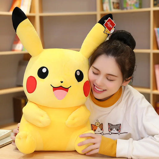 Kawaii Pikachu Plush Toy - Adorable Anime Throw Pillow ; Gift for Kids, Friends, and Boys