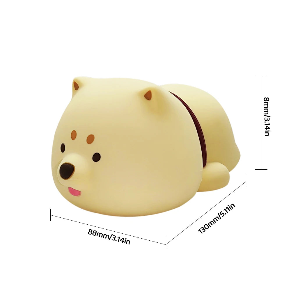 "Adorable Glow: Rechargeable Dimmable Dog Silicone Night Light – Perfect for Kids’ Rooms!"