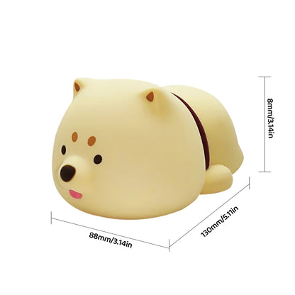 "Adorable Glow: Rechargeable Dimmable Dog Silicone Night Light – Perfect for Kids’ Rooms!"