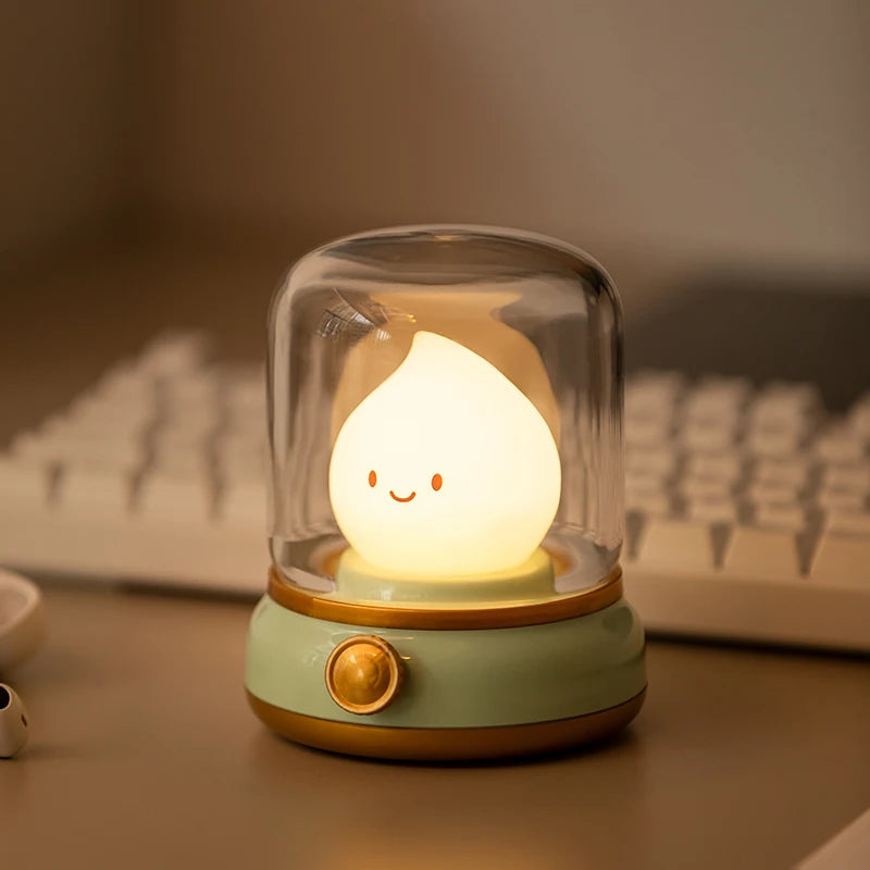 "Adorable Mini Desktop LED Night Lamp: USB Rechargeable Cartoon Design – Perfect for Home, Coffee Bars, and Hotels!"