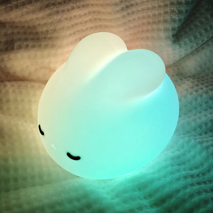 "Cute Bunny Rabbit Night Light: Adorable USB Silicone Lamp for Kids’ Rooms – Perfect Kawaii Decor for Nursery and Toddlers!"