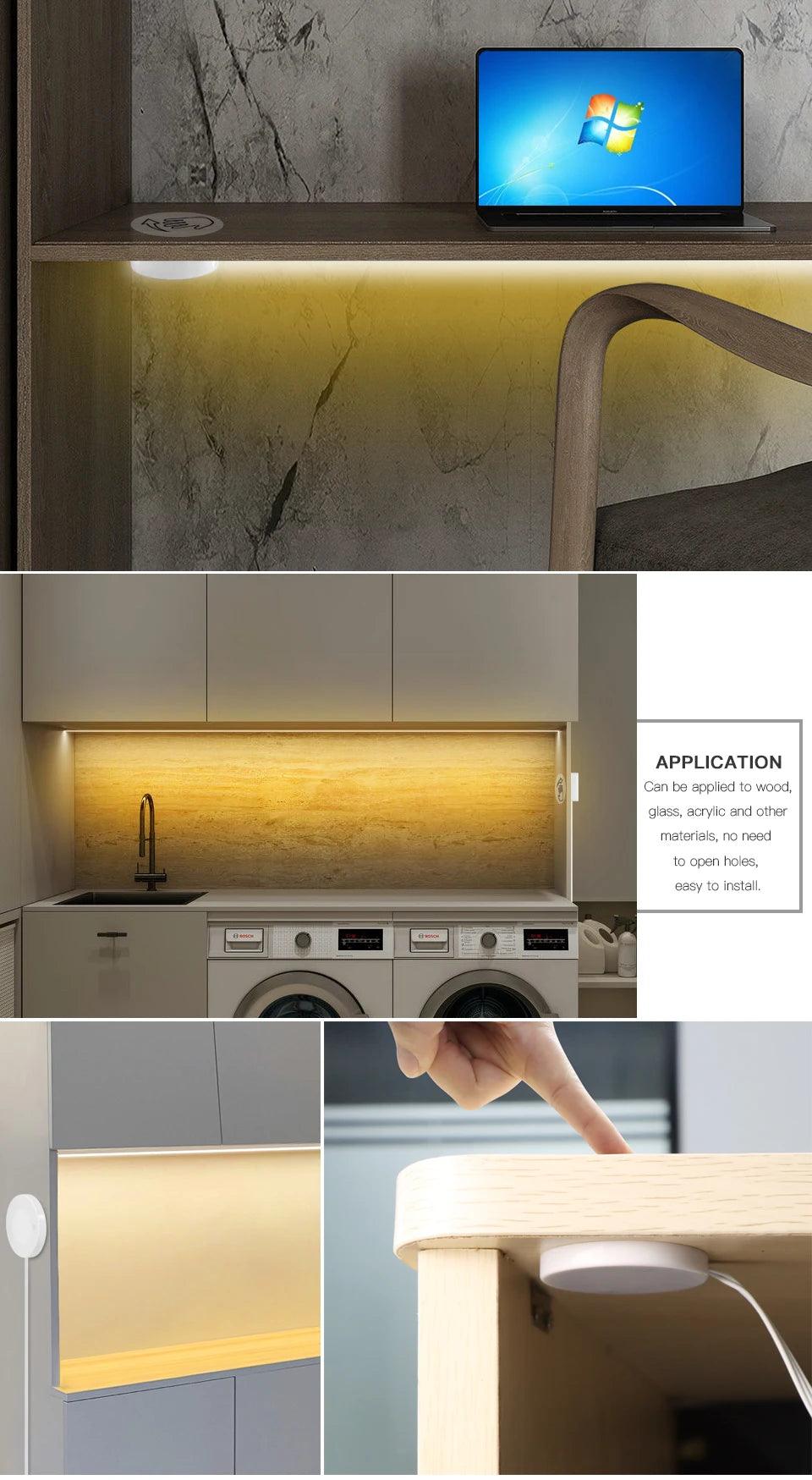 "Smart Glow: Hand Scan Sensor & Touch Dimmer LED Strip Neon Lamp – Waterproof Backlight for Bedrooms and Kitchens!"