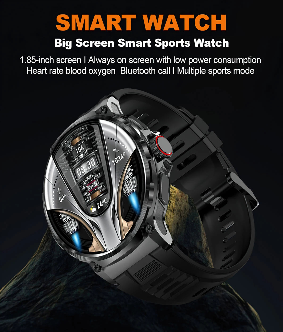 "Stay Connected: 1.85-Inch Ultra HD Smart Watch with GPS, Bluetooth Calling, and Long-Lasting 710mAh Battery for Active Lifestyles!"