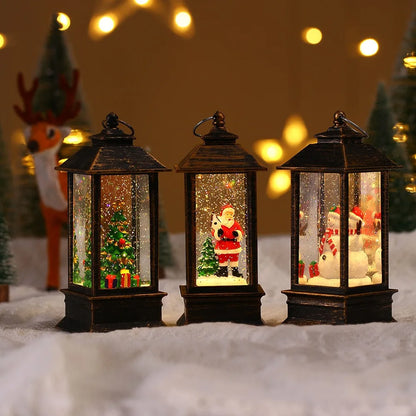 Christmas Little Night Lamp - Festive Warm White LED Lantern for Indoor &amp; Outdoor Decoration