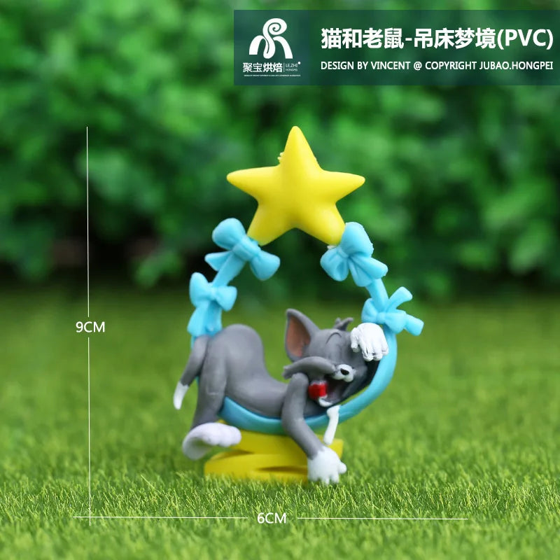 "Tom and Jerry PVC Figures: Fun Collectible Statues for Home, Car Decor, and Playtime Adventures!"