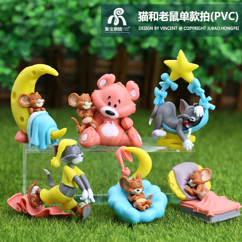 "Tom and Jerry PVC Figures: Fun Collectible Statues for Home, Car Decor, and Playtime Adventures!"