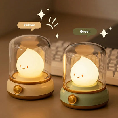 "Adorable Mini Desktop LED Night Lamp: USB Rechargeable Cartoon Design – Perfect for Home, Coffee Bars, and Hotels!"