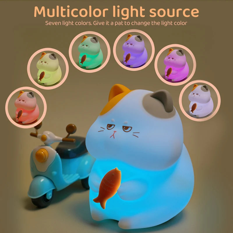 "Cute Companions: USB Rechargeable Silicone Cat & Dog Night Light – Kawaii Bear Design for Cozy Kids’ Room Decor!"