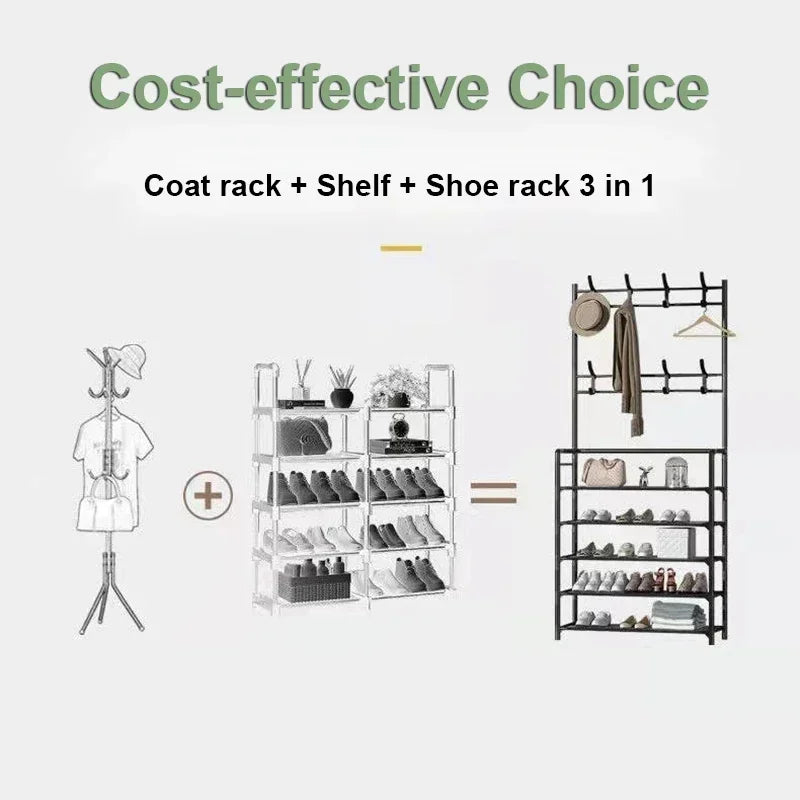 Luxury Multilayer Shoe Rack: Metal Cabinet & Organizer