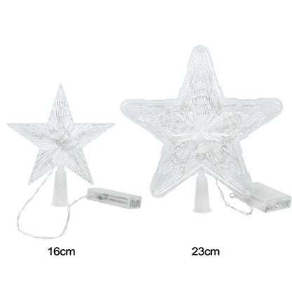 LED Light-Up Christmas Tree Star Topper - Festive Ornament for Navidad, Noel, and New Year 2025