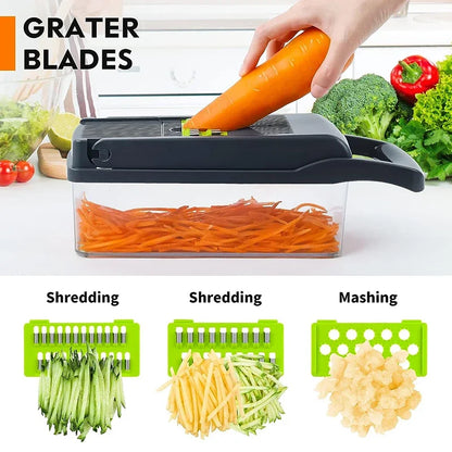 "Ultimate Kitchen Companion: 16-in-1 Multifunctional Vegetable Chopper & Grater for Effortless Meal Prep!"