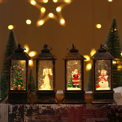 Christmas Little Night Lamp - Festive Warm White LED Lantern for Indoor &amp; Outdoor Decoration