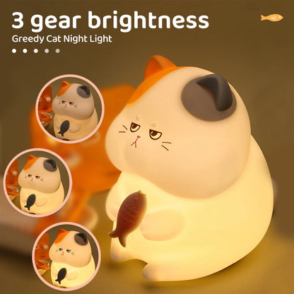 "Cute Companions: USB Rechargeable Silicone Cat & Dog Night Light – Kawaii Bear Design for Cozy Kids’ Room Decor!"