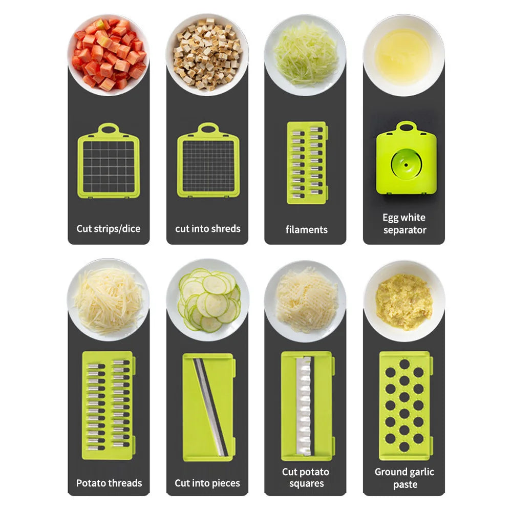 "Ultimate Kitchen Companion: 16-in-1 Multifunctional Vegetable Chopper & Grater for Effortless Meal Prep!"