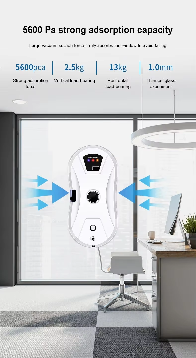 Robot nettoyeur de vitres intelligent avec pulvérisation d'eau automatique et technologie anti-chute